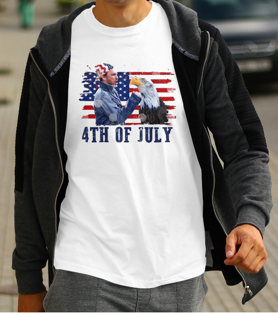 Charlie Kelly Rock Flag Eagle 4th Of July Patriotic Eagle Comedy T-Shirt