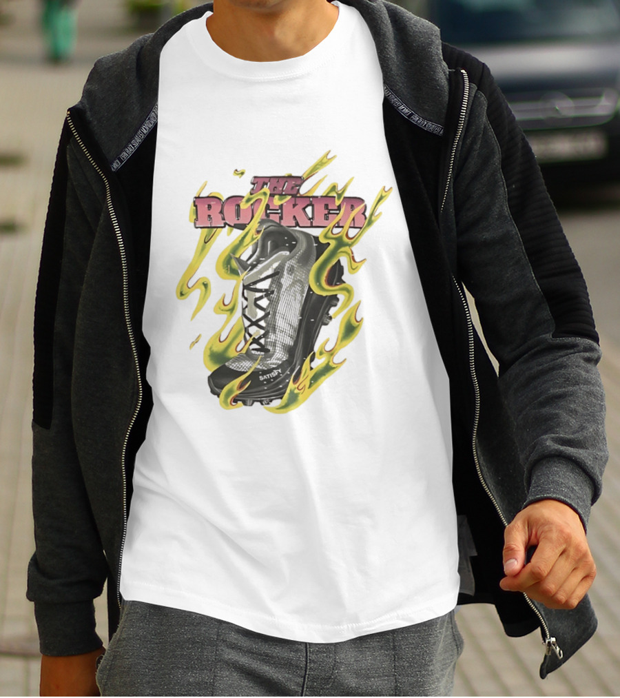 The Rocker Satisfy Running Original Trailblazer Flame Boot T-Shirt