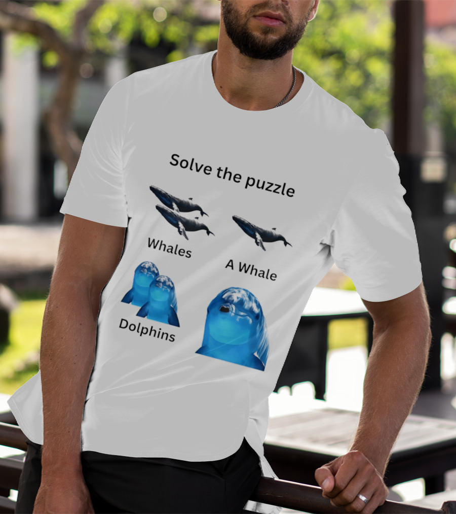 Solve The Puzzle Whales A Whale Dolphins Wordplay T-Shirt