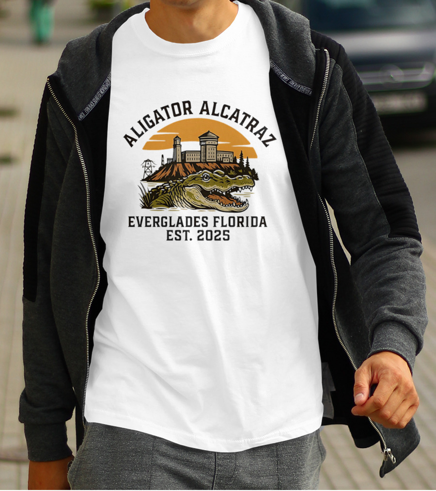 Aligator Alcatraz Everglades Florida Est 2025 T-Shirt