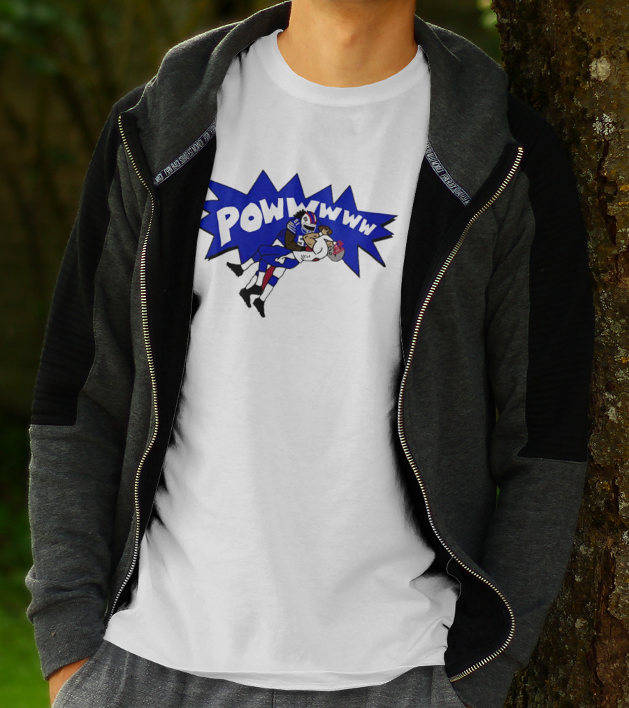 POWWWWW Buffalo Bills Football Tackle Action T-Shirt