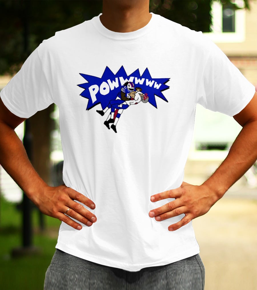 POWWWWW Buffalo Bills Football Tackle Action T-Shirt