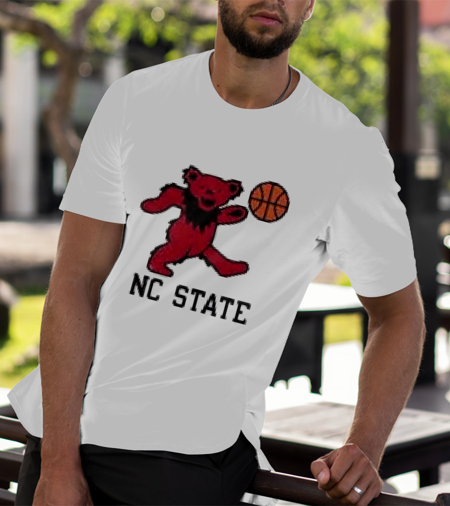 Grateful Dead NC State Wolfpack Bears Basketball Team Collaboration T-Shirt