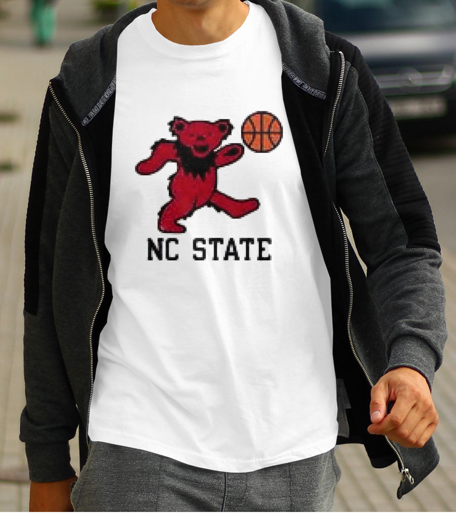 Grateful Dead NC State Wolfpack Bears Basketball Team Collaboration T-Shirt