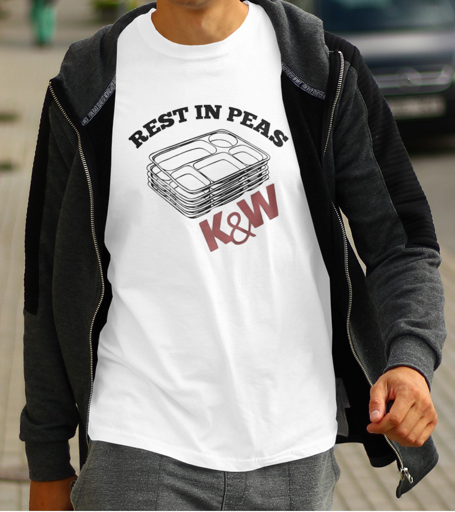 Rest In Peas K&W Cafeteria Tray Stack Retro Humor T-Shirt
