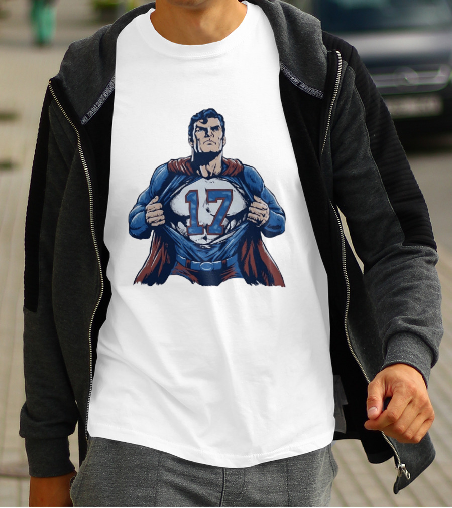 Superman Secret Identity 17 Josh Allen Buffalo Bills T-Shirt