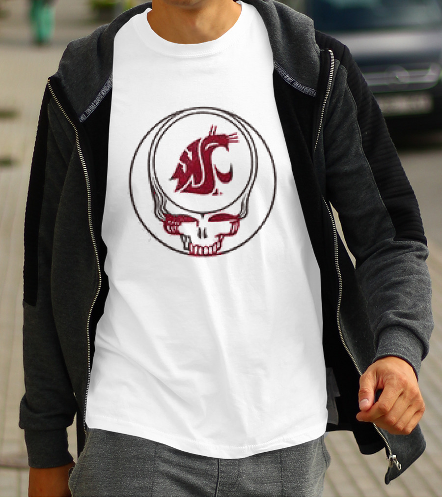 Grateful Dead Skull Washington State Cougars Collaboration T-Shirt