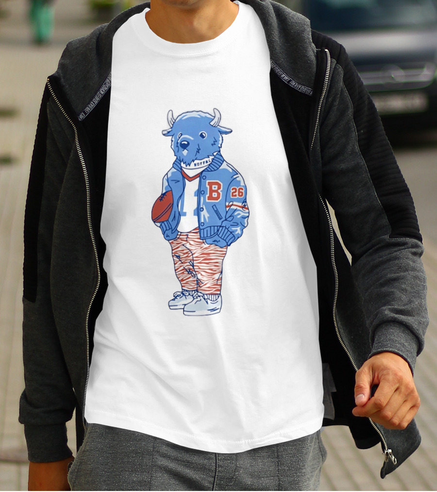 Buffalo Bills Bison Mascot Varsity Jacket Football 26 T-Shirt