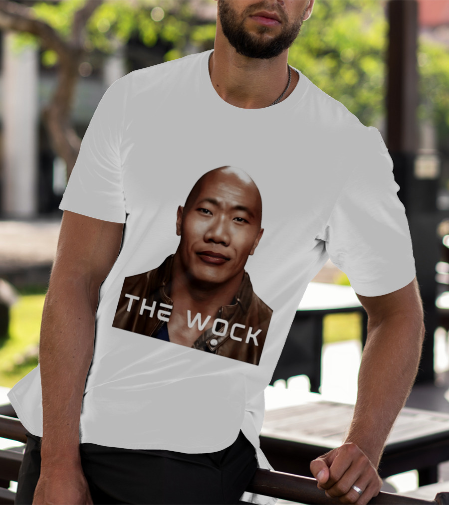 The Wock Parody Face Mashup The Rock And Wok T-Shirt