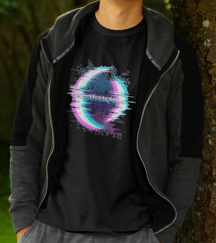 A Perfect Circle Neon Glitch Retro Aesthetic T-Shirt