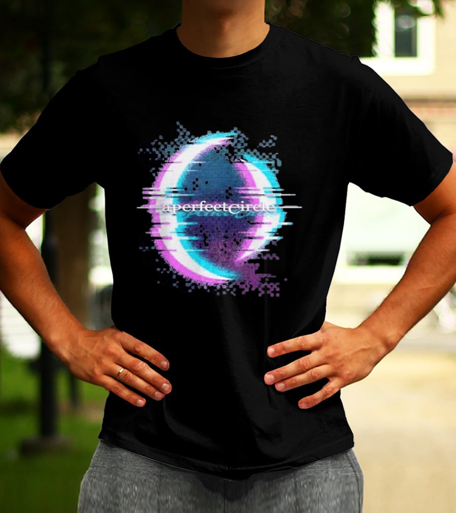 A Perfect Circle Neon Glitch Retro Aesthetic T-Shirt