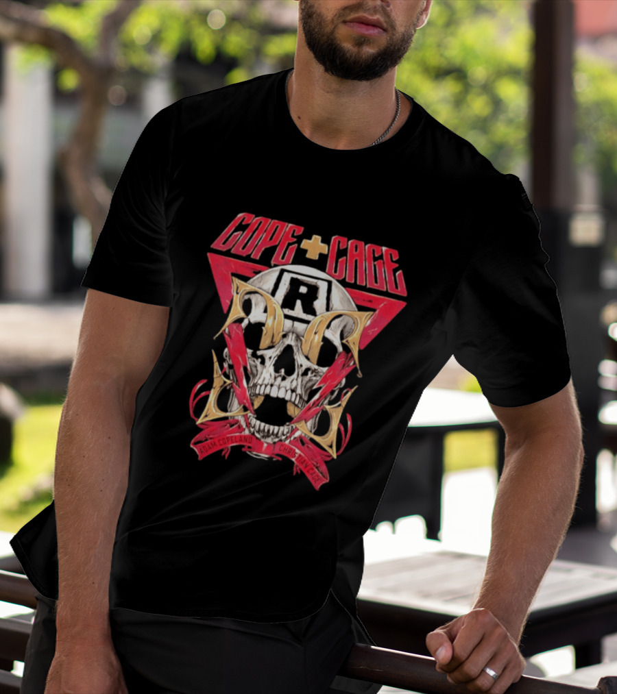 COPE CAGE Adam Copeland Christian Cage Skull R T-Shirt