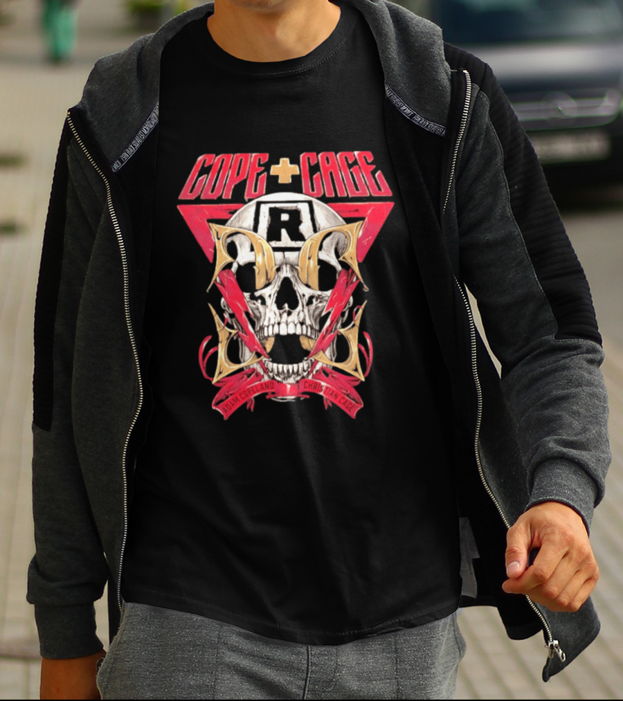 COPE CAGE Adam Copeland Christian Cage Skull R T-Shirt