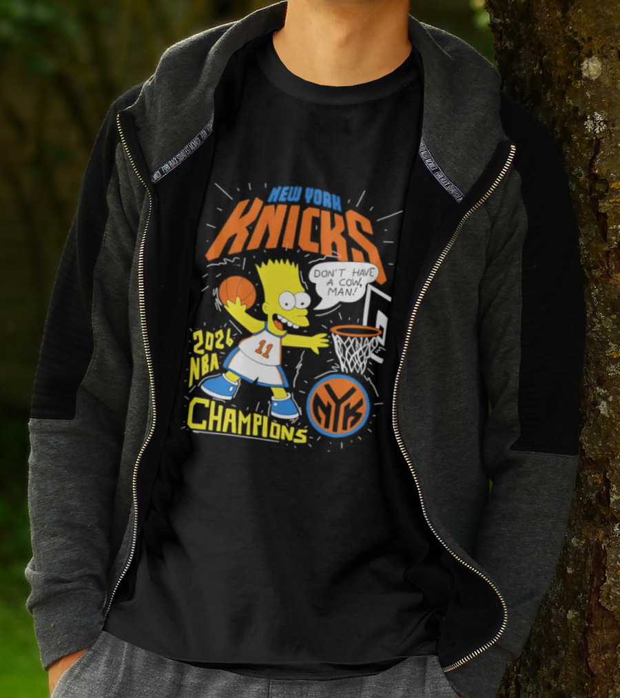 Bart Simpson Knicks 2026 NBA Champions Don't Have A Cow Man T-Shirt