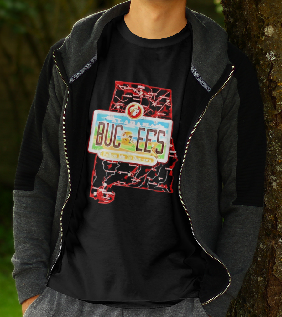 Buc Ee's Alabama Follow Me To Buc Ee's License Plate Map T-Shirt