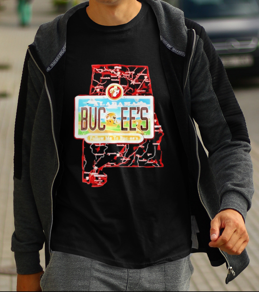 Buc Ee's Alabama Follow Me To Buc Ee's License Plate Map T-Shirt