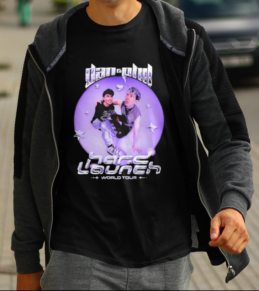 Dan And Phil Hard Launch World Tour 2026 2027 Purple Circle Star T-Shirt