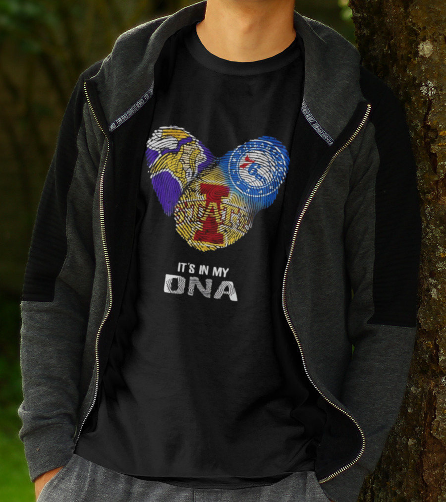 Iowa State Cyclones Minnesota Vikings Philadelphia 76ers It's In My DNA T-Shirt