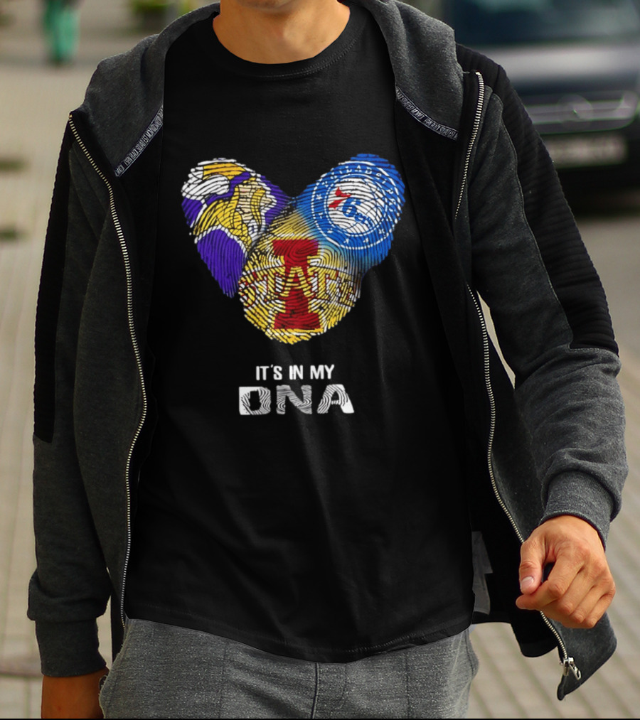 Iowa State Cyclones Minnesota Vikings Philadelphia 76ers It's In My DNA T-Shirt