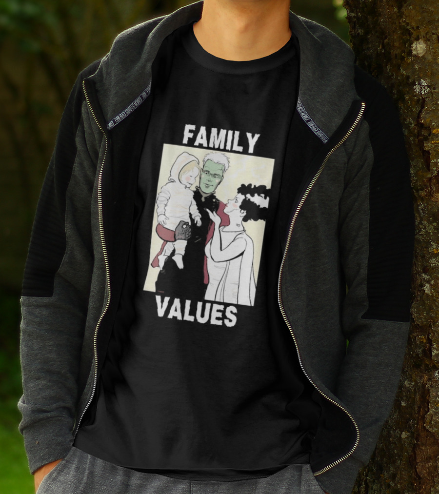 Family Values Halloween 2026 Ghostly Family T-Shirt