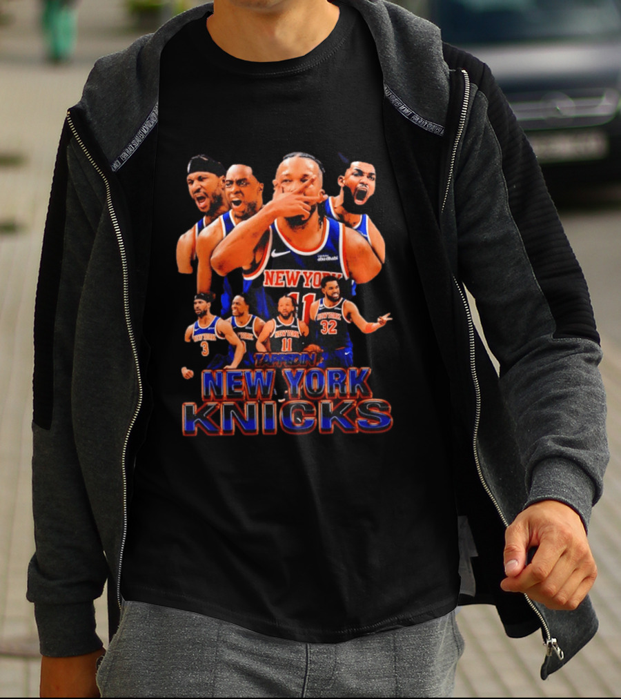 New York Knicks Tappin Jalen Brunson OG Anunoby Karl Anthony Towns Josh Hart Collage T-Shirt