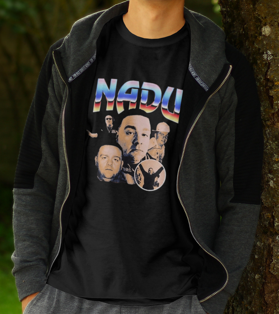 Nadu Multicolor Bold Text And Multiple Faces T-Shirt