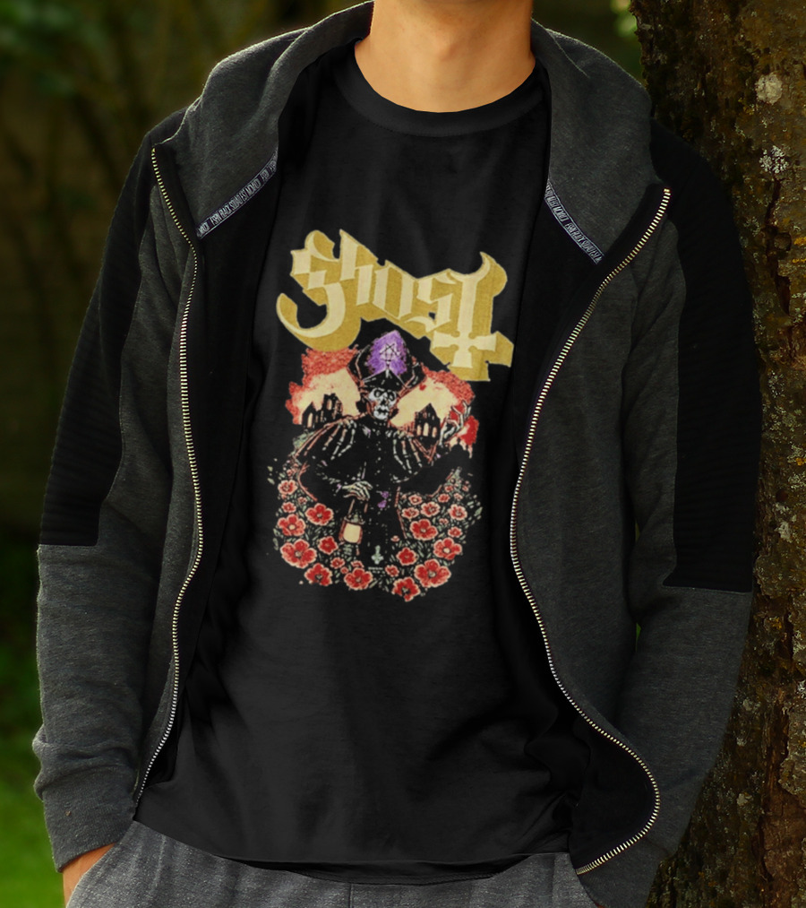Ghost Band Summer 2026 Exclusive Peace Field Skeleton Priest And Floral T-Shirt