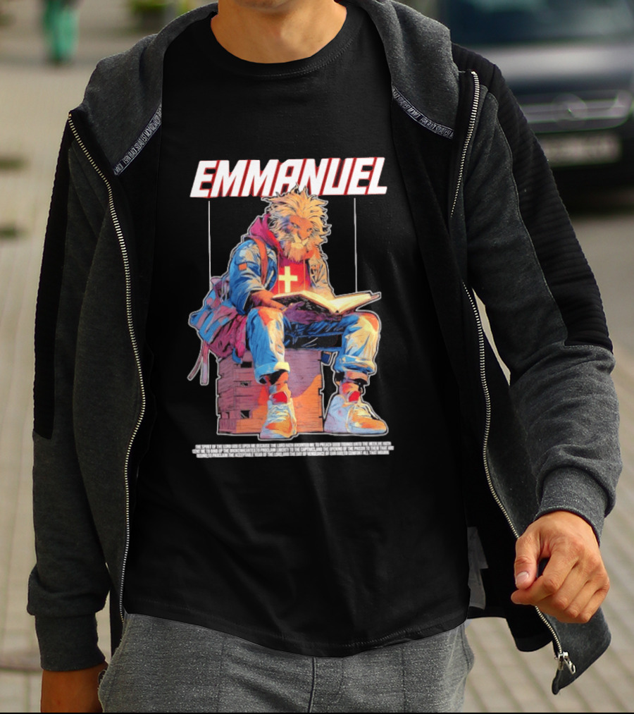 Emmanuel The Spirit Of The Lord God Is Upon Me Lion Reading To Comfort All That Mourn T-Shirt