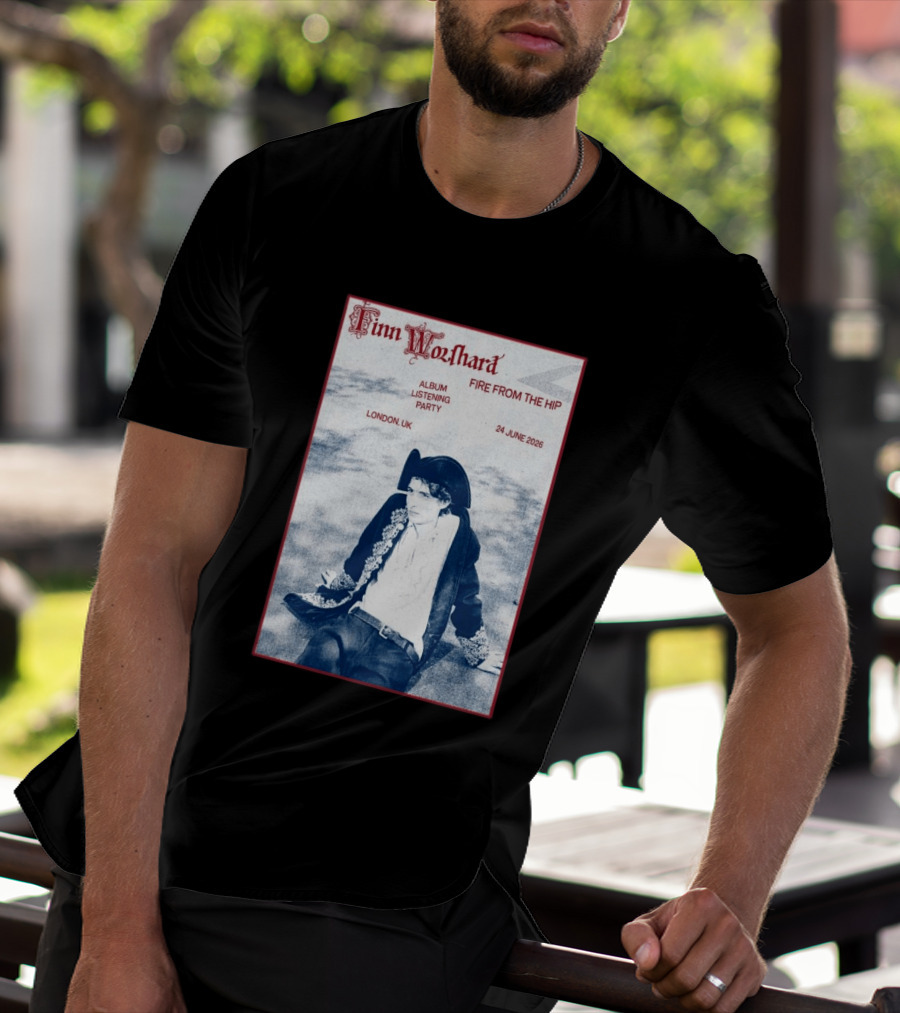 Finn Wolfhard Fire From The Hip Album Listening Party London UK June 24 2026 T-Shirt