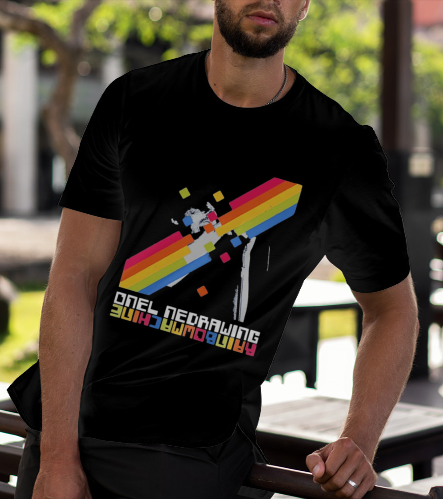 Onelinedrawing Rainbowmachine Colorful Abstract Blocks T-Shirt