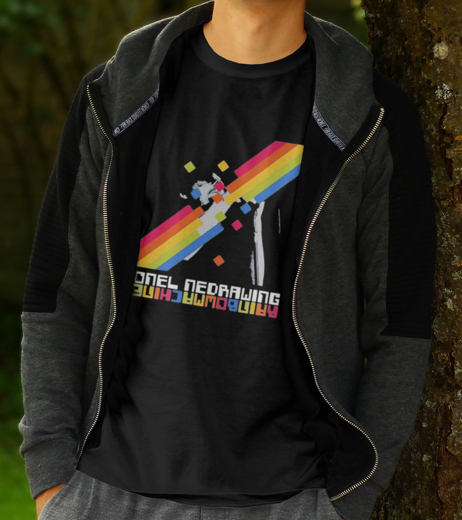 Onelinedrawing Rainbowmachine Colorful Abstract Blocks T-Shirt
