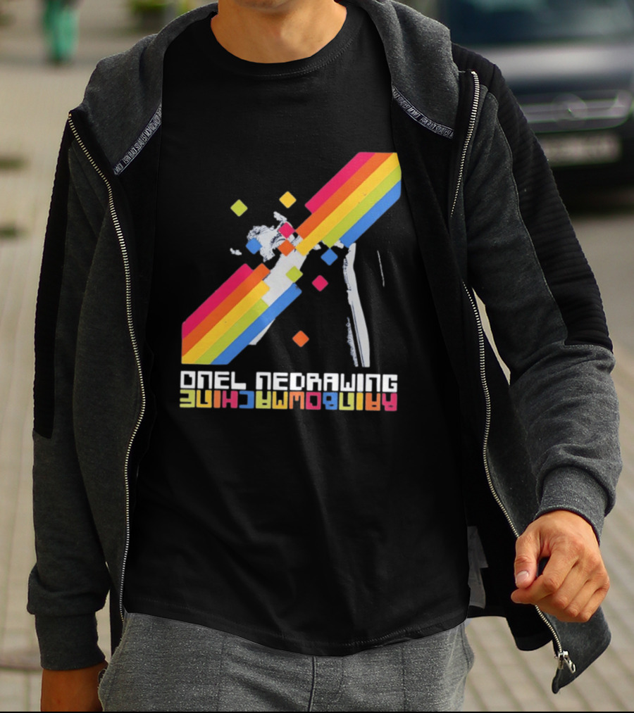 Onelinedrawing Rainbowmachine Colorful Abstract Blocks T-Shirt