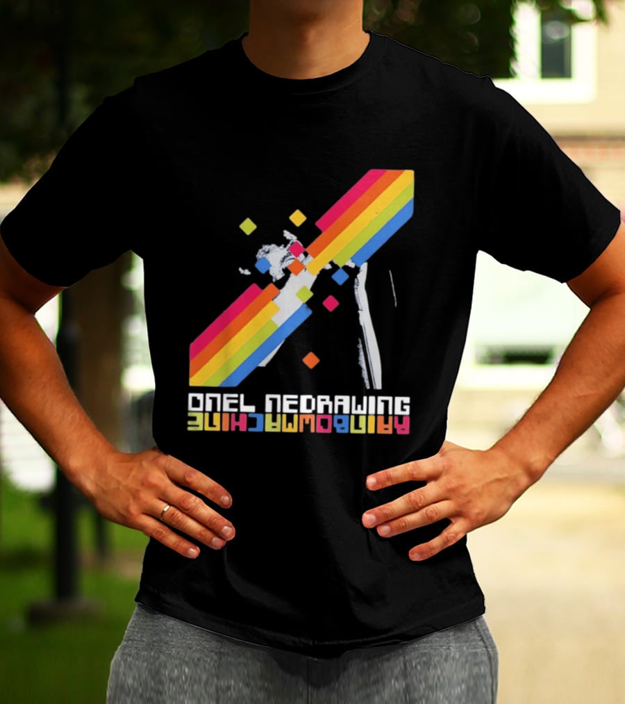 Onelinedrawing Rainbowmachine Colorful Abstract Blocks T-Shirt