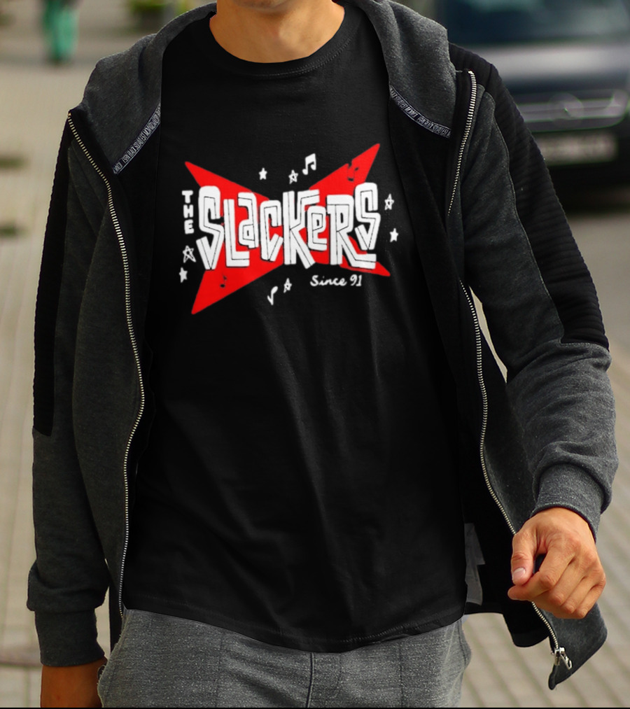 The Slackers Since 91 Tour Retro Music Notes And Stars T-Shirt