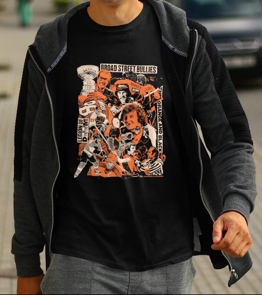 Philadelphia Flyers Broad Street Bullies Legion Of Doom Orange And Black T-Shirt
