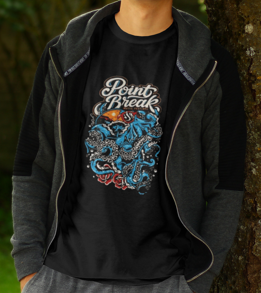 Point Break Festival Virginia Beach VA June 20 21 2026 Octopus Ocean Waves T-Shirt