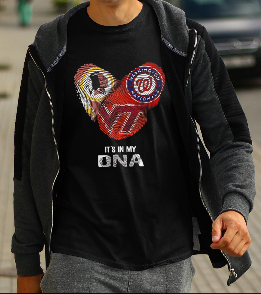 Washington Nationals Redskins Virginia Tech Hokies It's In My DNA T-Shirt