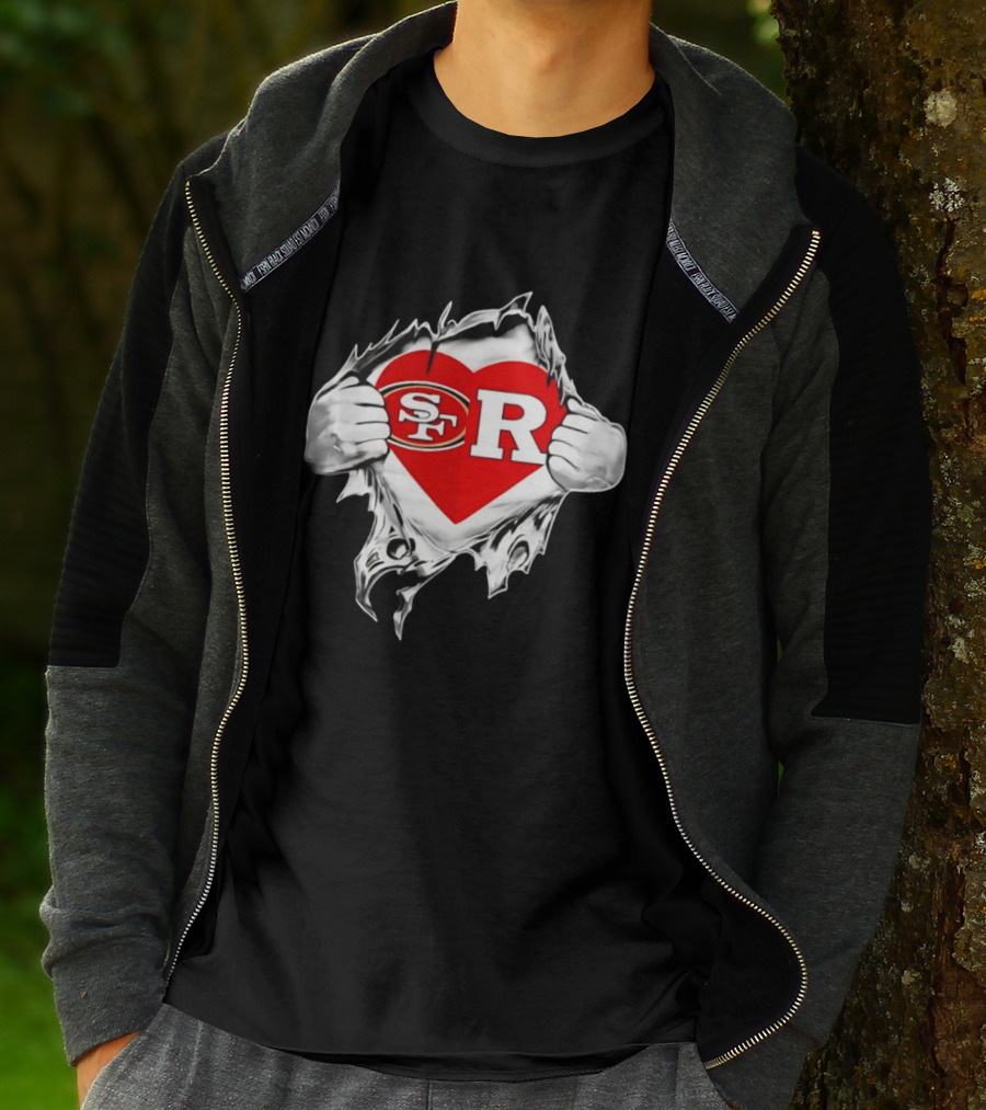 San Francisco 49ers Rutgers Scarlet Knights Heart Scratch Passion T-Shirt