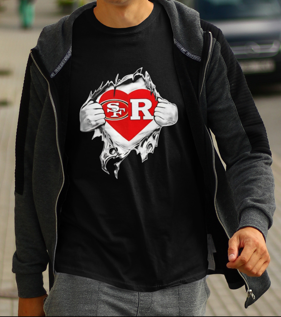San Francisco 49ers Rutgers Scarlet Knights Heart Scratch Passion T-Shirt