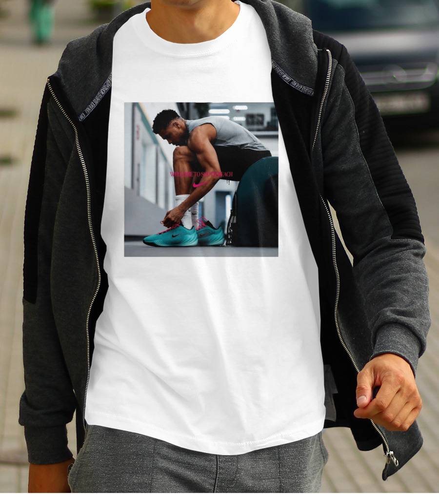 Nike Giannis Antetokounmpo Welcome To South Beach Milwaukee Bucks T-Shirt