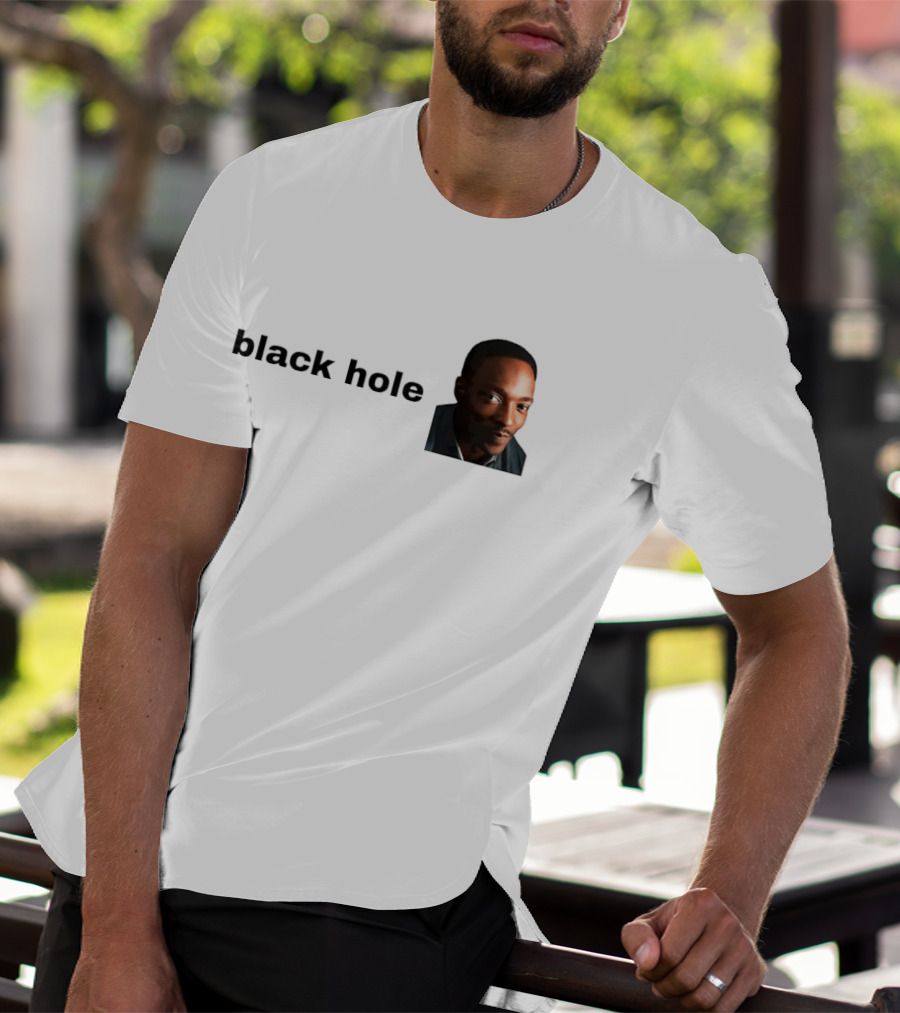 Black Hole Anthony Mackie Face T-Shirt