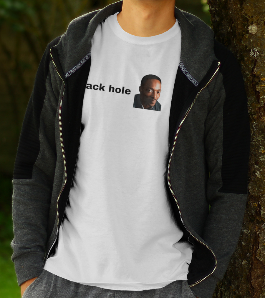 Black Hole Anthony Mackie Face T-Shirt