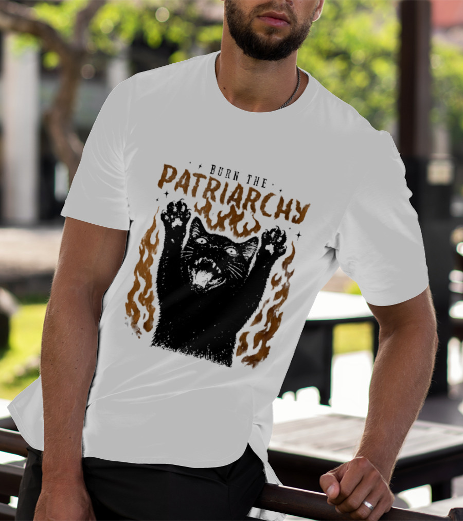 Burn The Patriarchy Feminism Cat Empowerment T-Shirt