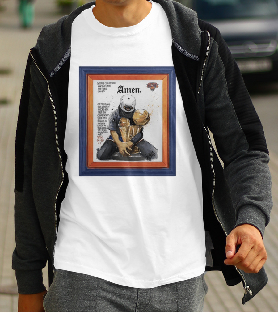 Saturday June 15 2026 Knicks Spurs NBA Finals Game 6 Amen Knicks Win First NBA Championship Since 1973 Win 4 90 47 T-Shirt