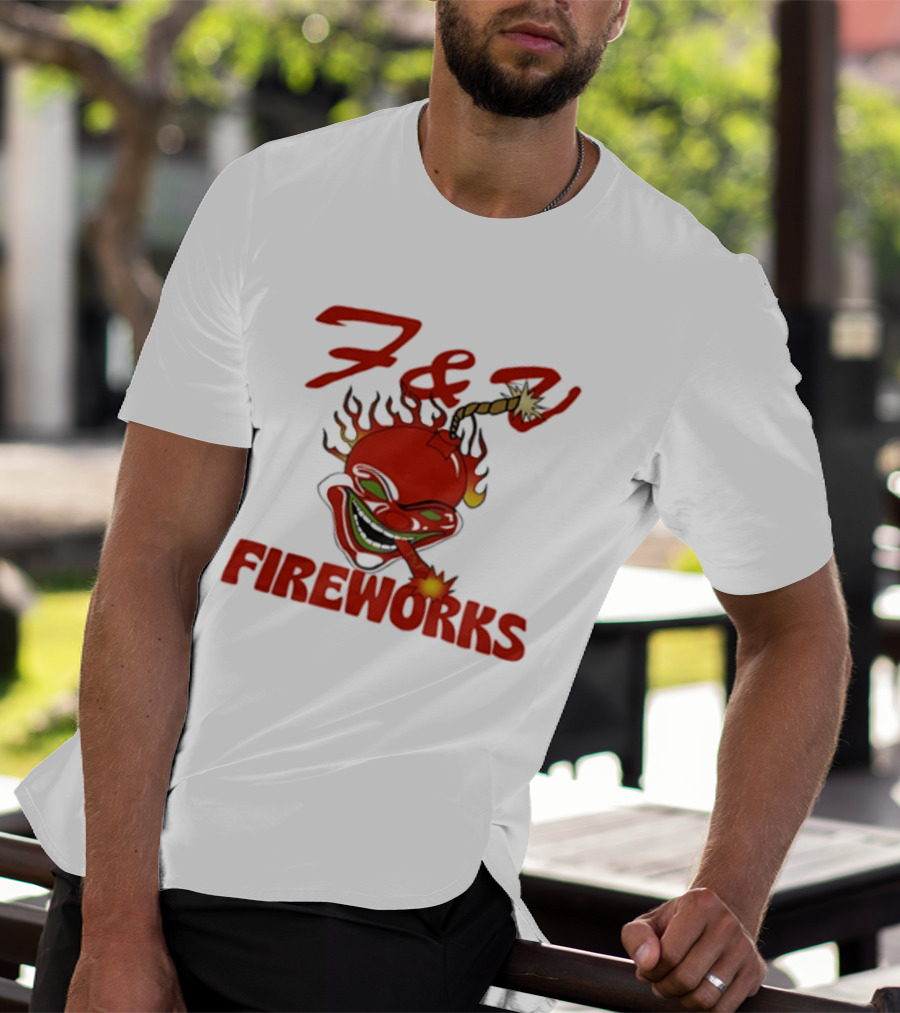 F And V Fireworks Explosive Red Joker Face With Lit Fuse T-Shirt