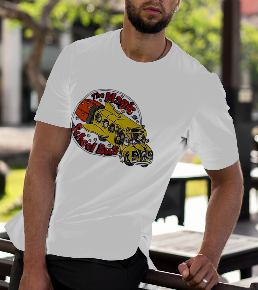 The Magic School Bus Ms Frizzle Arnold Class Characters Cartoon Rocket Bus T-Shirt