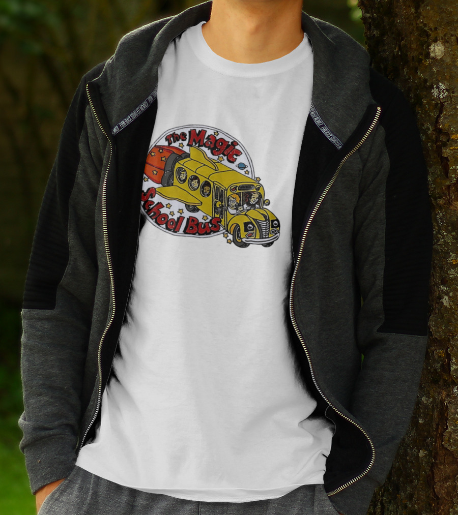 The Magic School Bus Ms Frizzle Arnold Class Characters Cartoon Rocket Bus T-Shirt