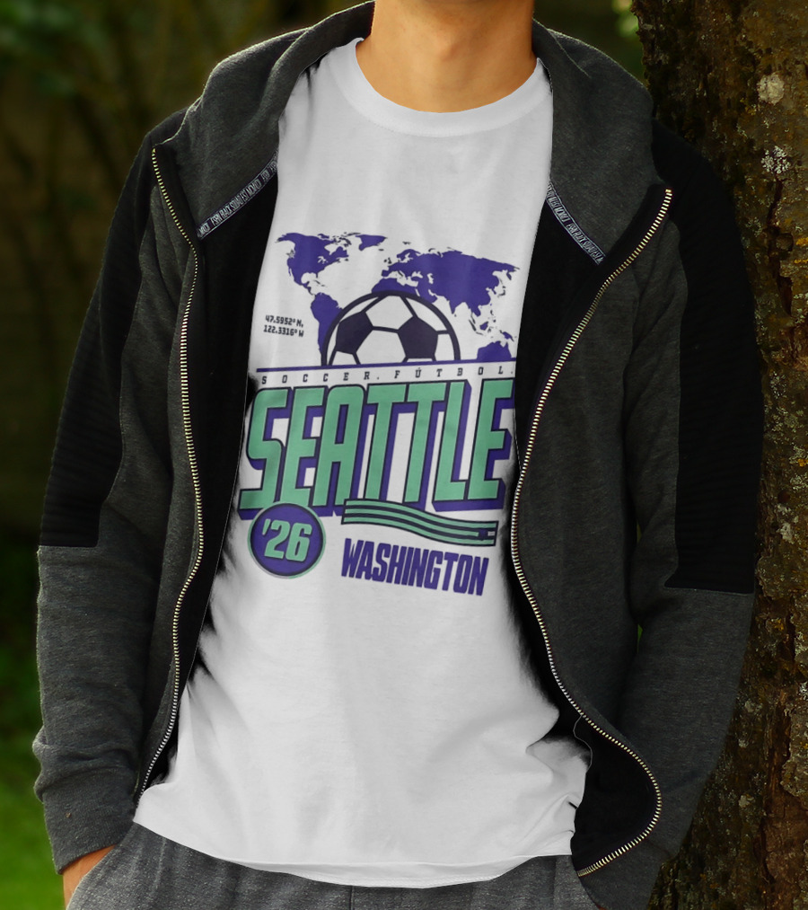Seattle Washington Soccer Futbol 2026 World's Game T-Shirt