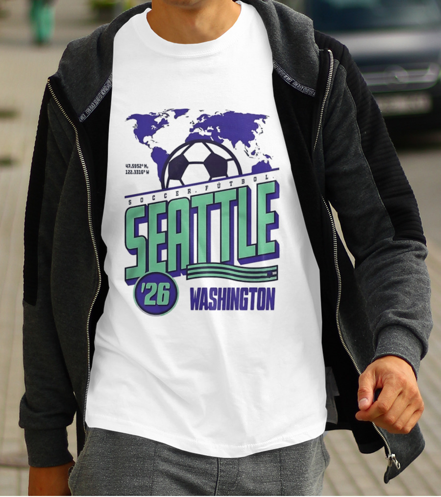 Seattle Washington Soccer Futbol 2026 World's Game T-Shirt