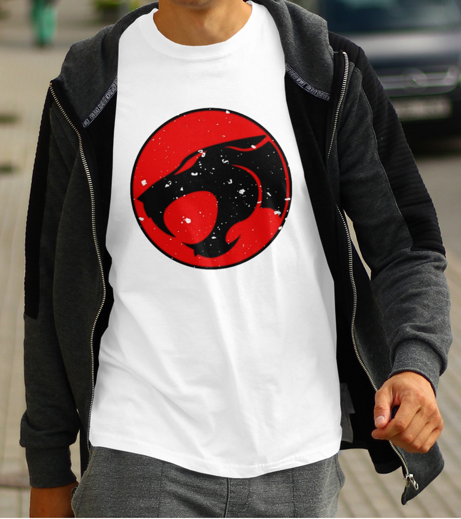 Thunder Jaguar Cat Red Circle T-Shirt